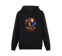 XiangZai Wings of Fire Hoody Unisex Ptinted Hoodies Long Sleeve Men's Hooded with Pocket Black M