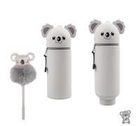 XIANJIA 2 In 1 Estuche Silicona, Pencil Case Foldable Expandable, Boligrafos Koala, Portalápices de Escritorio pour Bolsa de Cosméticos, Kawaii Animal School Case Can be Used as Pen, Cosmetic Bag