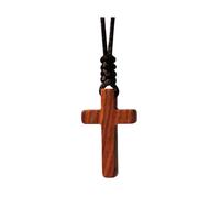 Xianli Wang Colgante de Cruz de Madera Roja de Sándalo Natural Para Hombres Mujeres Baptismo Cristiano Sólido Navidad Oración Pascua Confirmación de Fe Regalo Cumpleaños Espejo Retrovisión Del Coche