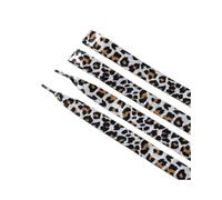 XIANMY Cordones planos atléticos de satén de leopardo, cordones de repuesto duraderos y suaves para zapatos de correr, zapatillas informales, para hombres y mujeres, A04, 100