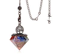 XIANNVXI Péndulo Adivinatorio de Radiestesia Péndulo 7 Chakras Péndulo Hexagonal de Cristal para Reiki Dowsing Meditación Equilibrio