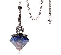 XIANNVXI Péndulo Adivinatorio de Radiestesia Péndulo Lapis-Lazuli Péndulo Hexagonal de Cristal para Reiki Dowsing Meditación Equilibrio