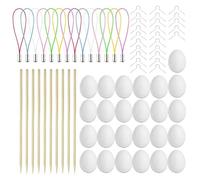 xianshi 25 huevos de Pascua para pintar, huevos para pintar, huevos de Pascua para colgar, poliestireno, huevos de plástico para pintar, huevos de Pascua para rellenar, huevos de plástico, un regalo