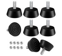 xianshi 8 patas ajustables para muebles, tope de goma M6, para pies de goma con rosca roscada, pies ajustables para muebles, pies deslizantes, pies niveladores de PTFE, 32,3 mm, rosca M6