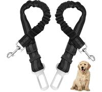 XIANTENG 2 Piezas Cinturón de Seguridad para Perro para Audi A6 C7-4G2 4GC 2010-2018, Ajustable 50-75cm Nailon de Alta Densidad & Gancho Giratorio 360° Correa de Seguridad,Black