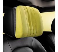 XIANTENG Cojín de Cuello Coche Premium para Porsche Macan 95B 2014-2024 Reposacabezas Ergonómico Gamuza Espuma Viscoelástica Soporte Conducción Viajes, Yellowish-Green