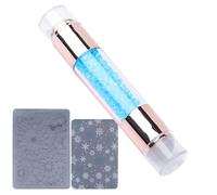 XIANYISS Kit de estampado de uñas de doble extremo con plantillas y herramientas para diseños de uñas, ideal para entusiastas de la manicura y principiantes