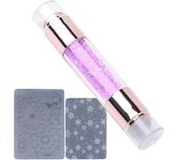 XIANYISS Kit de estampado de uñas de doble extremo con plantillas y herramientas para diseños de uñas, ideal para entusiastas de la manicura y principiantes