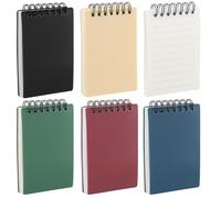 xianynow 6PCS Libreta Pequeña Mini Libreta A7, Bloc de Notas Rayados en Espiral, Vintage Cuaderno de Bolsillo para Uso Reuniones, Escolar y de Oficina, Impermeable Agenda Diaria para Uso Exterior