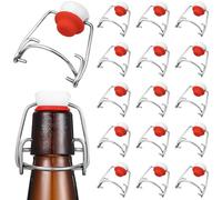 XianZhan EU 15 tapones para botellas de champán, acero inoxidable, soporte para botellas de cerveza, para botellas de cristal, refrescos, champán, cerveza, vino (plata)