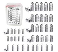 xianzhanEU 40 piezas de presión con resortes de punta de bola, acero inoxidable 304, M3/M4/M5, cabeza de bola, juego de tornillos prisioneros para dispositivos mecánicos