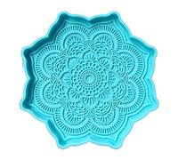 XIANZI Posavasos de mandala con forma de mandala, posavasos de resina, molde de resina epoxi, molde redondo de resina epoxi, molde de silicona, molde de resina epoxi