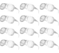 xiao Gafas led de 12 piezas Suministros de fiesta Gafas de fiesta, para arriba Gafas para el cumpleaños Concierto de Navidad Iluminar los juguetes Brillan en la fiesta de neón oscura (Blanco)