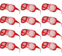 xiao Gafas led de 12 piezas Suministros de fiesta Gafas de fiesta, para arriba Gafas para el cumpleaños Concierto de Navidad Iluminar los juguetes Brillan en la fiesta de neón oscura (Rojo)