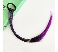 XIAO HUA 2 extensiones de cabello trenzadas de colores con bandas de goma, extensiones sintéticas trenzadas de arco iris, accesorios para el cabello para mujer, fiesta, cosplay, A04