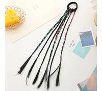 XIAO HUA 2 extensiones de cabello trenzadas para niños, extensiones de cabello trenzadas con bandas de goma, extensiones de cola de caballo trenzadas largas para cosplay, accesorios para el cabello