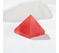 Xiao Hua 2 piezas de piedra de cristal rojo natural, pirámide feng shui, torre de siete estrellas, adorno de escritorio de 2 cm