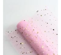 Xiao Hua Brillantina dorada caliente, gasa de luna estrellada, bolsa de flores, tienda de flores, materiales florales, duraderos y no se rompen fácilmente, decoración de luna estrellada (rosa)