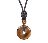 Xiao Hua - Collar hecho a mano adecuado tanto para hombres como para mujeres, collar clásico de piedra natural con hebilla de seguridad, accesorio colgante curativo (café), 2,5 x 2,5 cm, piedra, 2,5 x