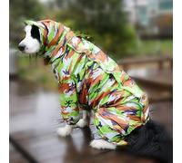XIAO HUA Impermeable para perro, ropa de lluvia ligera para mascotas con capucha poncho (5XL, A06)
