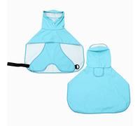XIAO HUA Impermeable para perro, ropa de lluvia ligera para mascotas con capucha poncho (L, azul)
