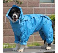 XIAO HUA Impermeable para perro, ropa de lluvia ligera para mascotas con capucha poncho (S, A04)