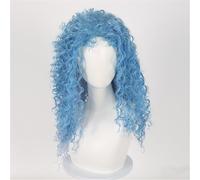 Xiao Hua Peluca larga de color azul rizado, peluca sintética rizada, peluca de disfraz de fibra resistente al calor, 26 pulgadas para disfraz de mujer,