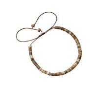 Xiao Hua Pulsera elástica de cuentas de madera hecha a mano, estilo bohemio, vintage, protección curativa para mujeres y hombres, estilo E, 6.3 pulgadas, piedra + madera, 6.3 pulgadas, piedra + madera