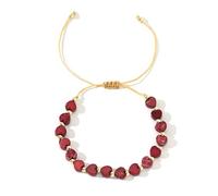 Xiao Hua Pulseras de corazón para mujer, estilo bohemio, hechas a mano, con cuentas de cristal, color rojo, 28 cm, piedra, 28 cm, piedra, 11inch, Piedra