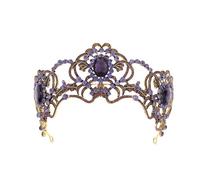 XIAO HUA Tiara de boda para novia, princesa, diadema de novia, corona de novia, diamantes de imitación de cristal, decoración de joyería para el cabello, para reina, novia, cumpleaños, graduación