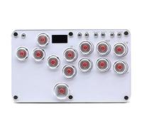 XIAO SHI MIN STORY ultrathin Mini HitBox LED display SOCD fighting stick controller WASD mixing box with cherry mx speed silver mechanical switch button punk support PC Xinput PS3 DInput Switch Turbo