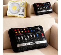 XIAO.Z DJ Giratorio Personalizado Tema Almohada música Amante Regalos, Nombre Personalizado 2D Impreso Instrumento Musical DJ Giratorio Tirar Almohada sofá Almohadas Decorativas