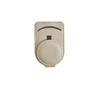 XIAOBINGFA 2 Piezas Clip para Gafas de Coche para Audi A6 A6L A8L C6 C7 (2004-2018), Clip Magnético de Cuero para Colgar Gafas para Visera de Coche Accesorios Multifuncional Accesorios Coche,Beige