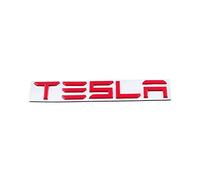 XIAOBINGFA 3D Logotipo Pegatinas para Tesla Modell 3 AB Bj. 2019 -, Emblema de Metal Etiqueta Hojas de Pegatinas Calcomanías Decoración Exterior para Coche,Red