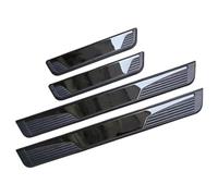 XIAOBINGFA 4 Piezas Pegatina para Umbral de Acero Inoxidable de Coche para Dacia Logan II MCV 2013-2016, Accesorios de Peinado de Coche Antidesgaste y Antiarañazos,Black