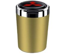 XIAOBINGFA Cenicero Coche para Mitsubishi Colt Z30 2008-2012, Cenicero A Prueba de Viento con Tapa Gran Capacidad Sellada Ignífuga Desmontable Accesorios de Coche,Gold
