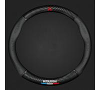 XIAOBINGFA Funda Volante Coche para Mitsubishi Eclipse Cross 2021-, Protector Volante Decoracion Cubierta Antideslizante Transpirable Accesorios Coches Interior,Black