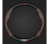 XIAOBINGFA Funda Volante Coche para Mitsubishi Space Star 2013-2015, Protector Volante Decoracion Cubierta Antideslizante Transpirable Accesorios Coches Interior,Brown