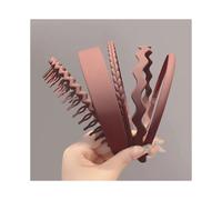 Xiaocao8 5PCS Non Slip Plastic Headbands for Women and Girls Wide Head Bands with Teeth Black Blue White Coffee Pink Green Hair