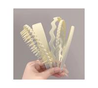 Xiaocao8 5PCS Non Slip Plastic Headbands for Women and Girls Wide Head Bands with Teeth Black Blue White Coffee Pink Green Hair