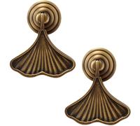 XIAODANHUA 2 Piezas Manijas de Cajón Tiradores en Forma de Hoja de Ginkgo Perillas de Armario de Baño Macizas Tiradores de Mueble de Hardware Manijas de Puerta de Cocina de Latón (Bronce amarillo)