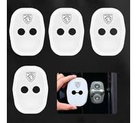 XIAOFEIDAFA 4 Piezas Tapa Protectora Cerradura Puerta Coche para Peugeot 5008 III Phase I 2024 2024,Funda Protectora De Silicona para Cerradura Almohadillas Silenciosas,White