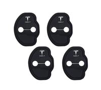 XIAOFEIDAFA 4 Piezas Tapa Protectora Cerradura Puerta Coche para Tesla Model 3 2017-2022,Funda Protectora De Silicona para Cerradura Almohadillas Silenciosas,Black