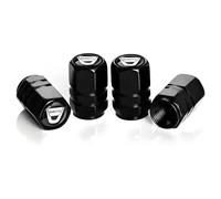 XIAOFEIDAFA 4 Piezas Tapones de válvula de Coche para Dacia Renault Duster 2010-2026, Tapones con Sell Aluminio para vástago de válvula de neumático,Resistentes a la Corrosión,Black