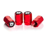 XIAOFEIDAFA 4 Piezas Tapones de válvula de Coche para Dacia Renault Duster 2010-2026, Tapones con Sell Aluminio para vástago de válvula de neumático,Resistentes a la Corrosión,Red