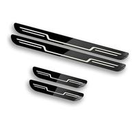 XIAOFEIDAFA 4Piezas Protector Umbral de Coche de Acero Inoxidable para BMW 5 Series G30 2018-2020, Ajuste del Umbral del Pedal de Desgaste Placa de Protección Accesorios,B/Black Titanium Mirror