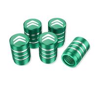 XIAOFEIDAFA 5 Piezas Tapones de válvula de Coche para Citroen C5 Aircross 2018-2026, Tapones con Sell Aluminio para vástago de válvula de neumático,Resistentes a la Corrosión,Green