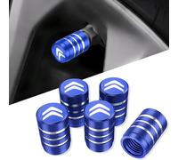 XIAOFEIDAFA 5 Piezas Tapones de válvula de Coche para Citroen DS7 2018-2023, Tapones con Sell Aluminio para vástago de válvula de neumático,Resistentes a la Corrosión,Blue