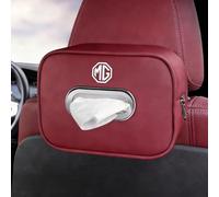 XIAOFEIDAFA Caja de Pañuelos de Cuero Microfibra para MG ZS HS GT MG4 2024 MG5 MG6 Plus VE ZX EHS EZS, Organizador de Visera de Coche Elegante Soporte de Asiento Trasero,Red