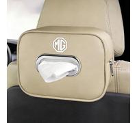 XIAOFEIDAFA Caja de Pañuelos de Cuero Microfibra para MG ZS HS GT MG4 2024 MG5 MG6 Plus VE ZX EHS EZS, Organizador de Visera de Coche Elegante Soporte de Asiento Trasero,Grey